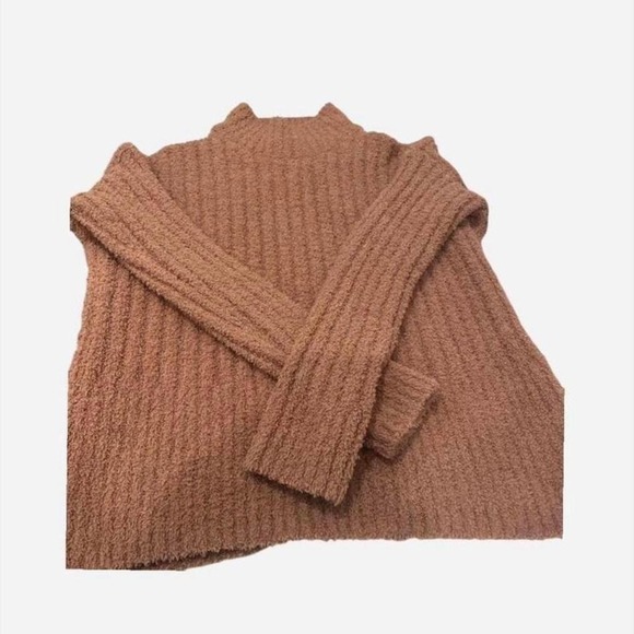 SINCERELY JULES Sweaters - Sincerely Jules Cozy Mock Neck Fuzzy‎ Sweater Rose Taupe XS
